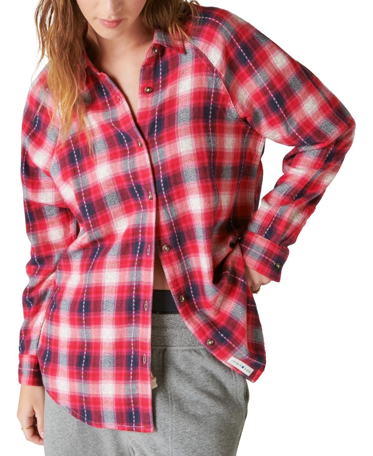 Lucky Brand Oversized Plaid Tunic Clover Plaid) Women's Clothing Product Image
