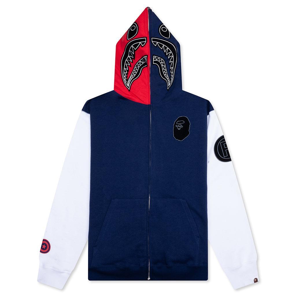 Shark Full Zip Hoodie UK - Navy Male Product Image