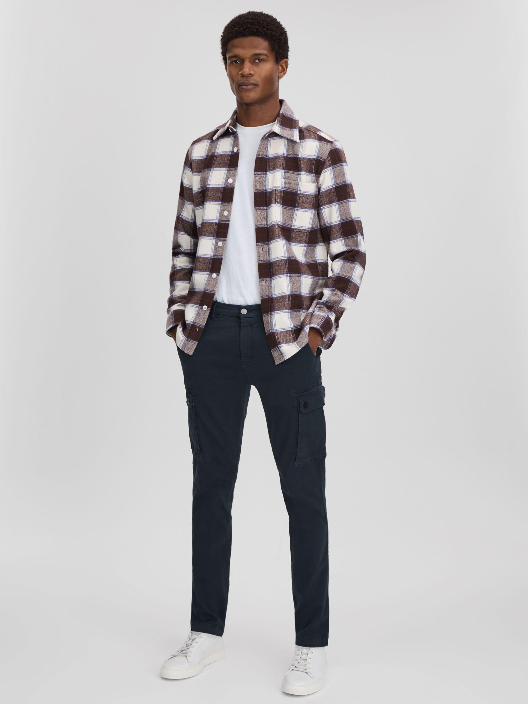 Slim Fit Cargo Trousers in Blue Product Image