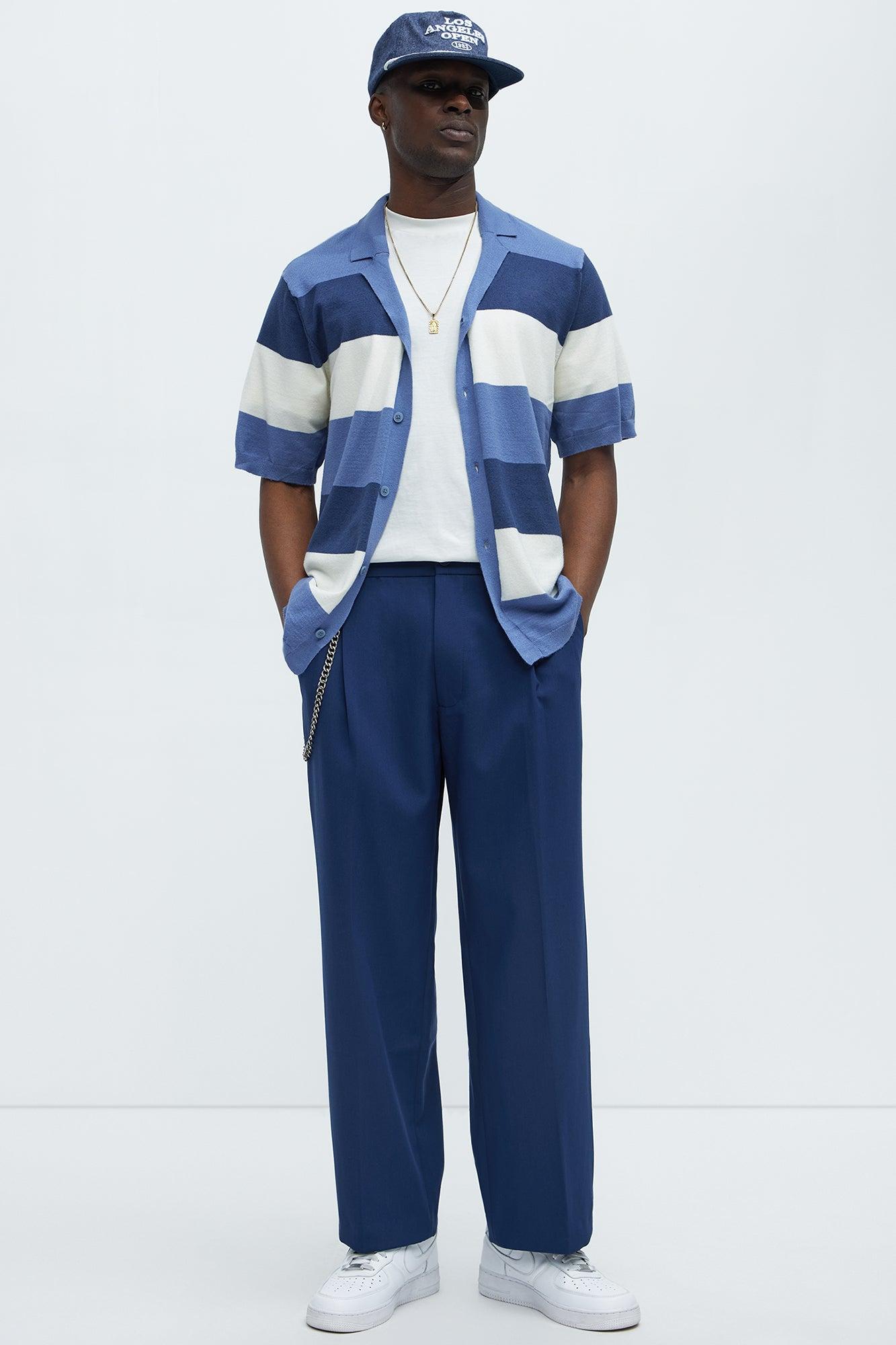Dodge Cuban Collar Knit Shirt - Blue/combo Product Image