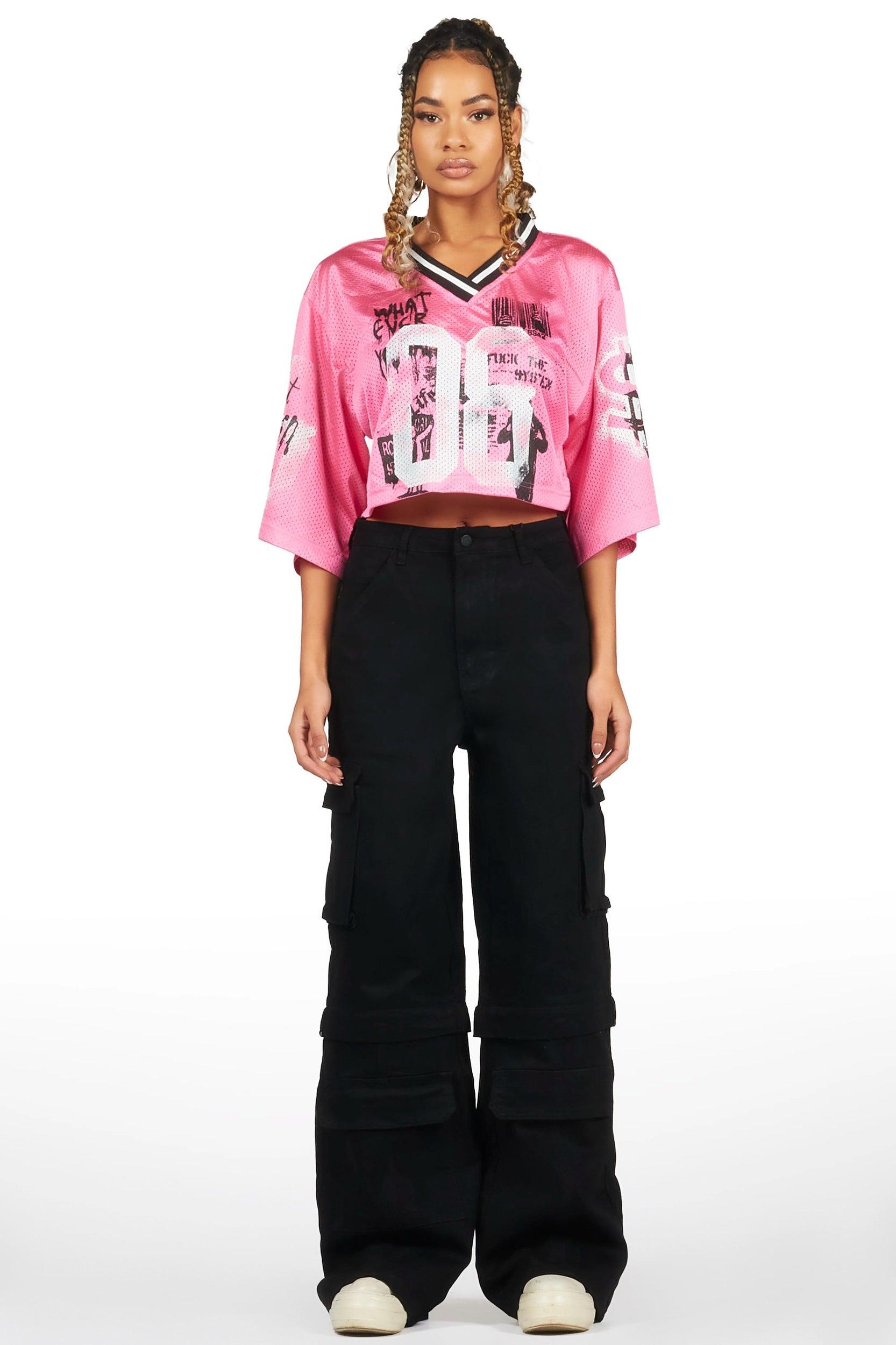 Precious Black Baggy Stacked Jean Female Product Image