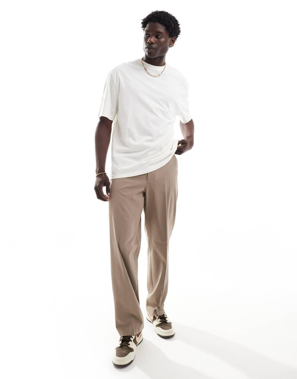 ASOS DESIGN oversized T-shirt in off white with renaissance back print Product Image