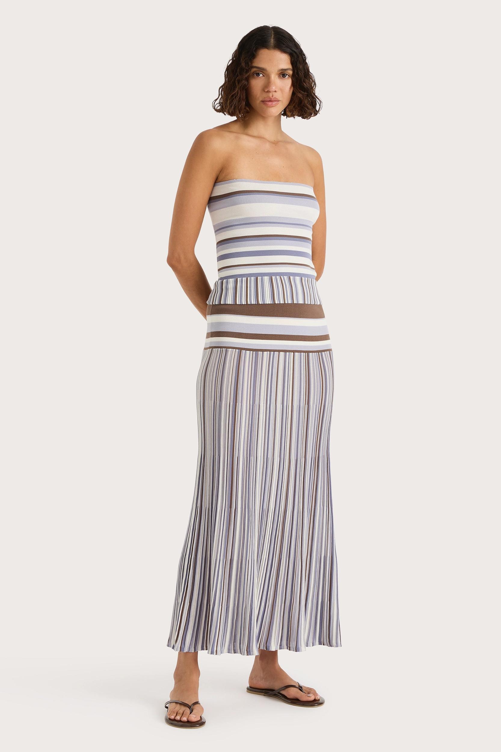 Citara Strapless Top Pale Blue Stripe Product Image