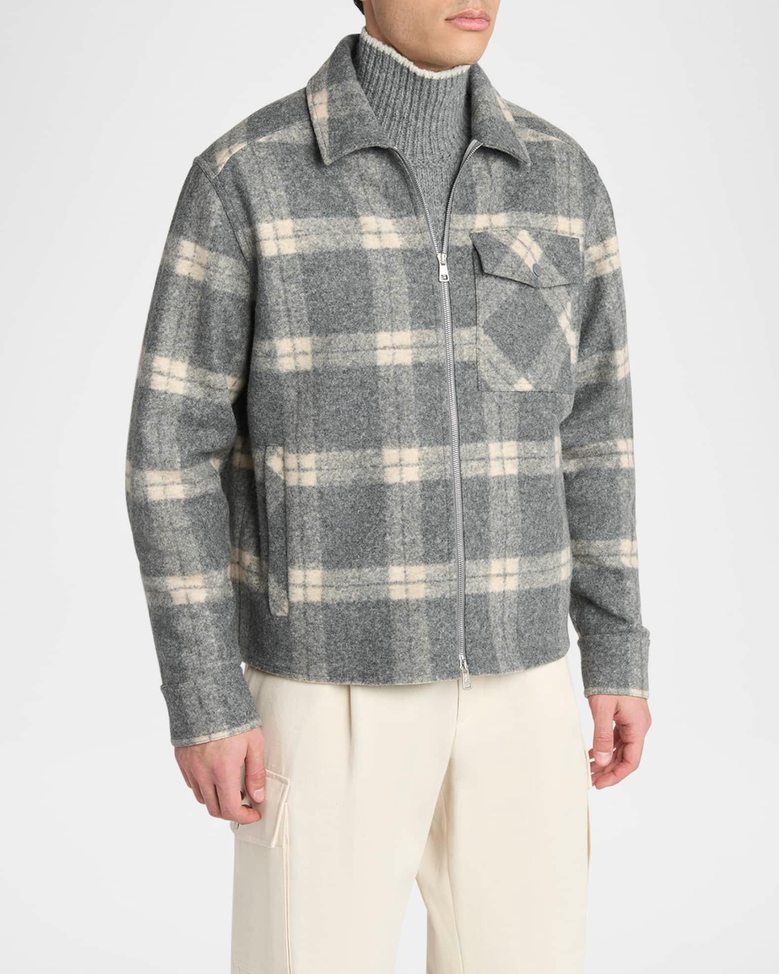 Men's Tartan Full-Zip Shirt Jacket Product Image