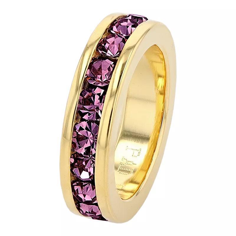Traditions Jewelry Company 18k Gold Over Silver Birthstone Crystal Eternity Charm, Womens, Gold Over Sterling Jun Product Image