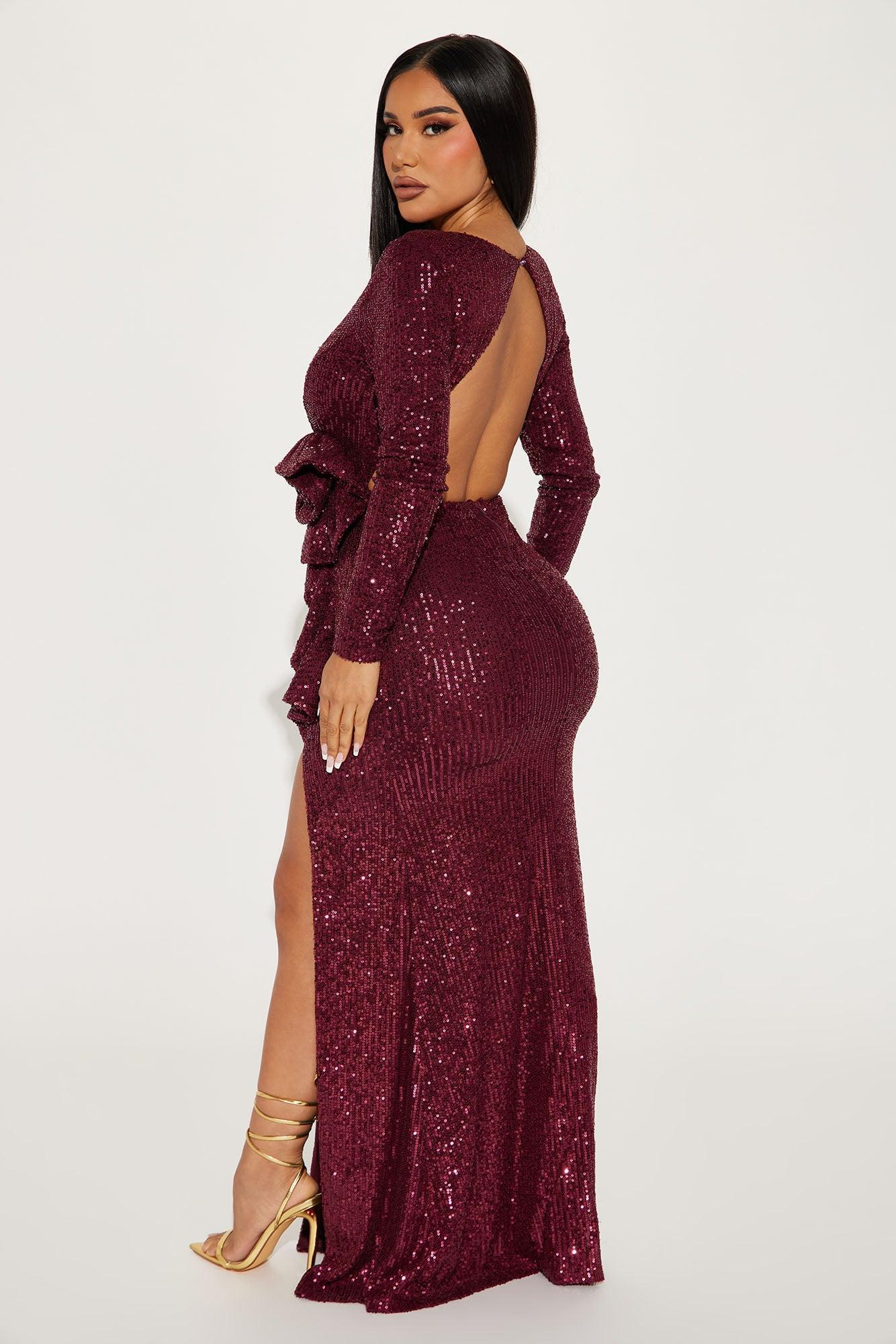 Addison Sequin Gown - Plum Product Image