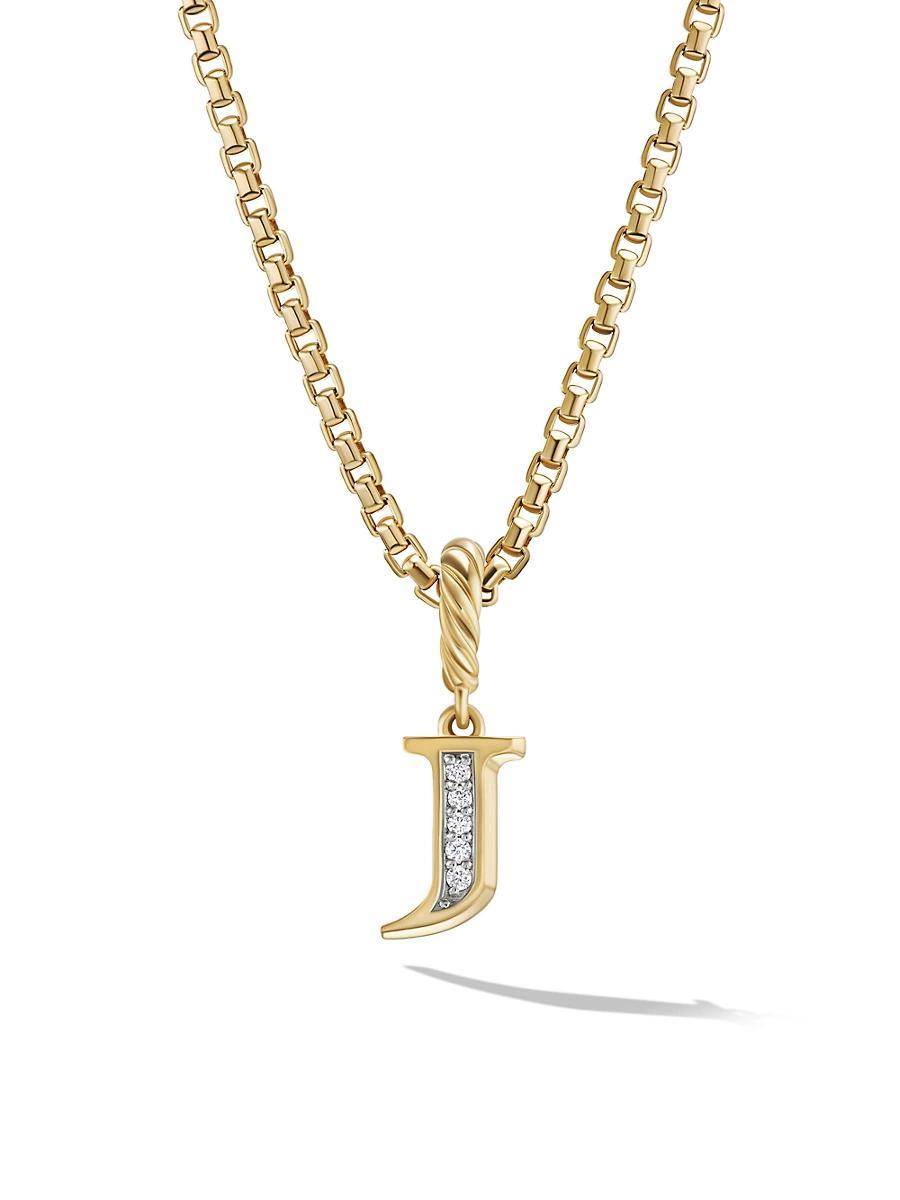David Yurman 18K Gold Amulets Diamond Pave Initial Pendant Product Image