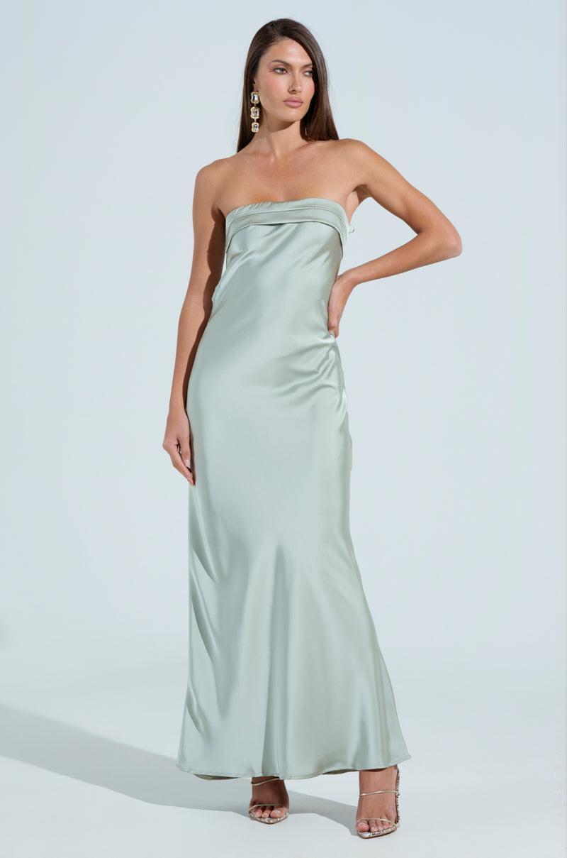 THE ONE THAT GOT AWAY SATIN MIDI DRESS Product Image