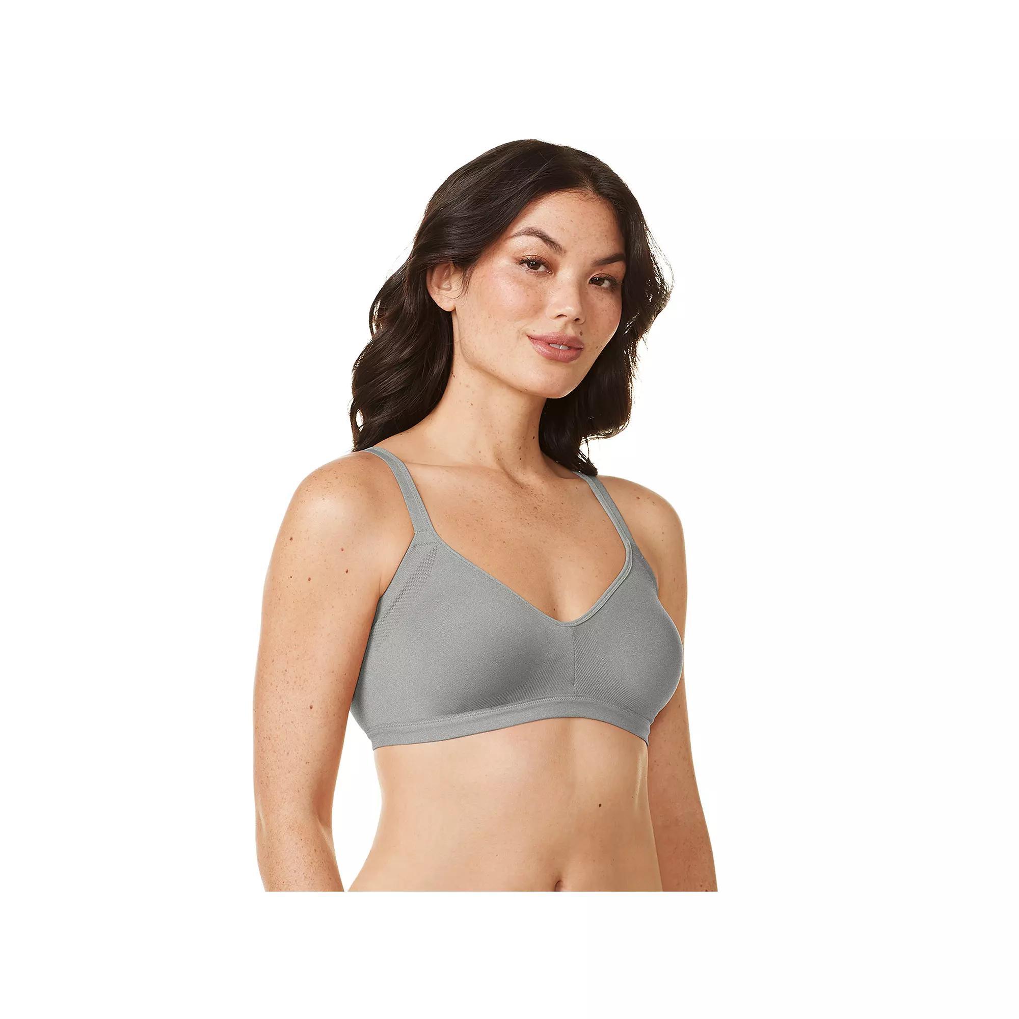 Warners Easy Does It® Underarm-Smoothing with Seamless Stretch Wireless Lightly Lined Comfort Bra RM3911A, Women's, Size: Small, Gray Grey Product Image