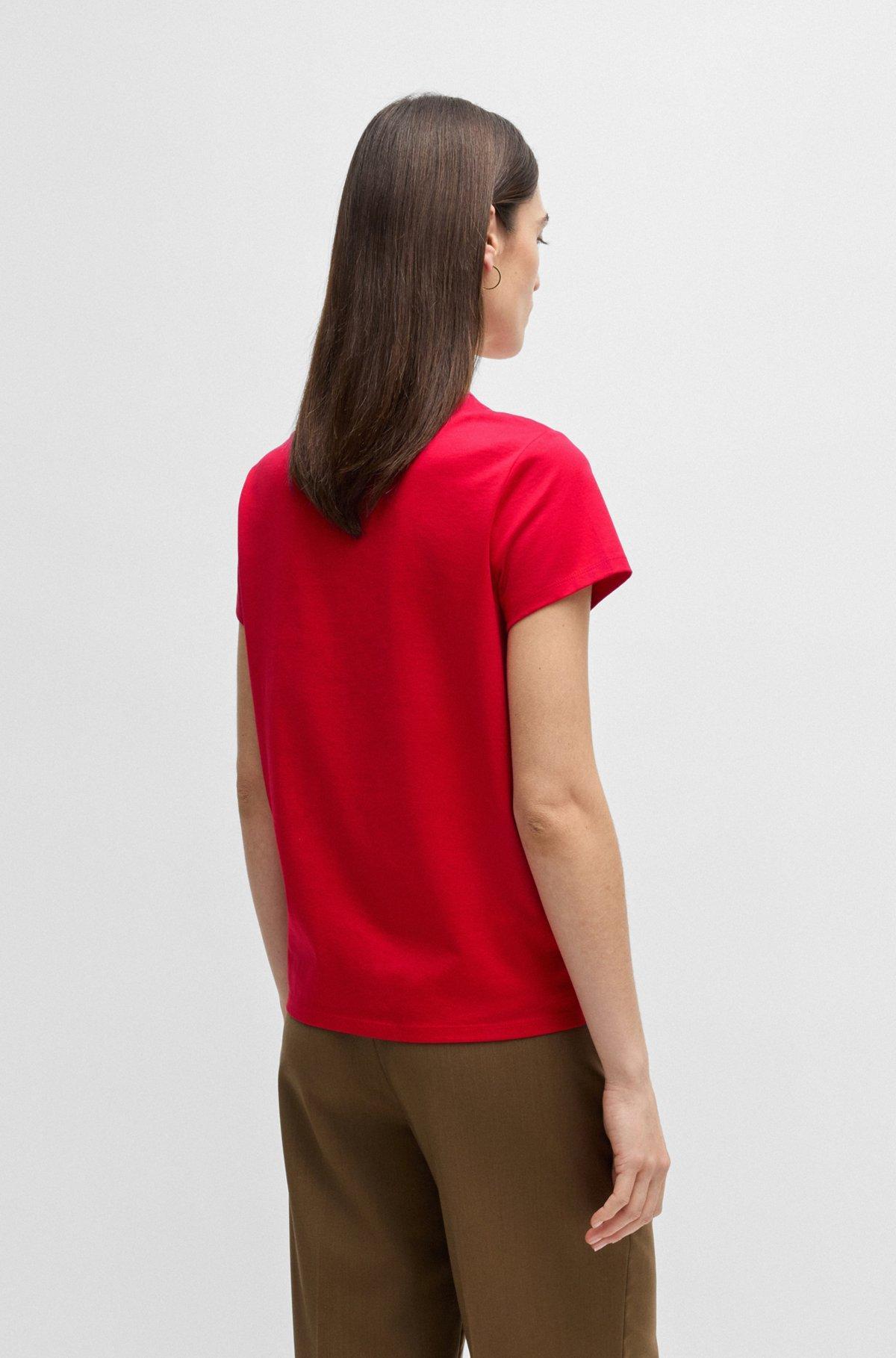 Mercerized-cotton T-shirt with logo detail Product Image