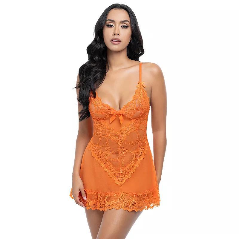 Oh La La Cheri Valentine Soft Cup Lace Babydoll & G-String Lingerie Set 2139, Womens Product Image