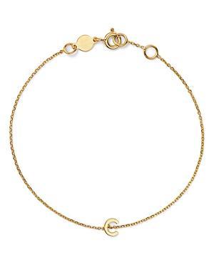 Womens 14K Yellow Gold Initial Charm Bracelet Product Image