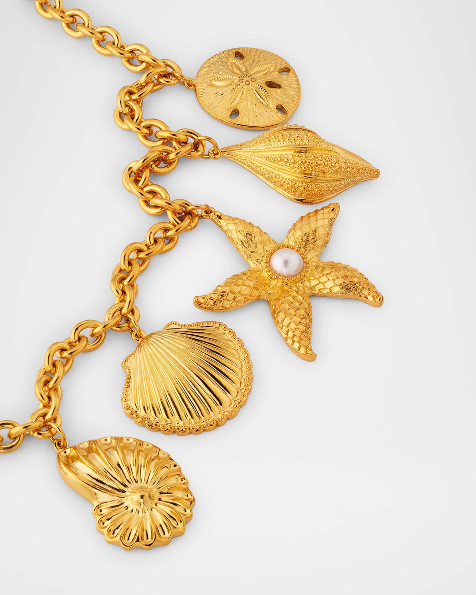 Starfish and Seashell Charm Necklace Product Image