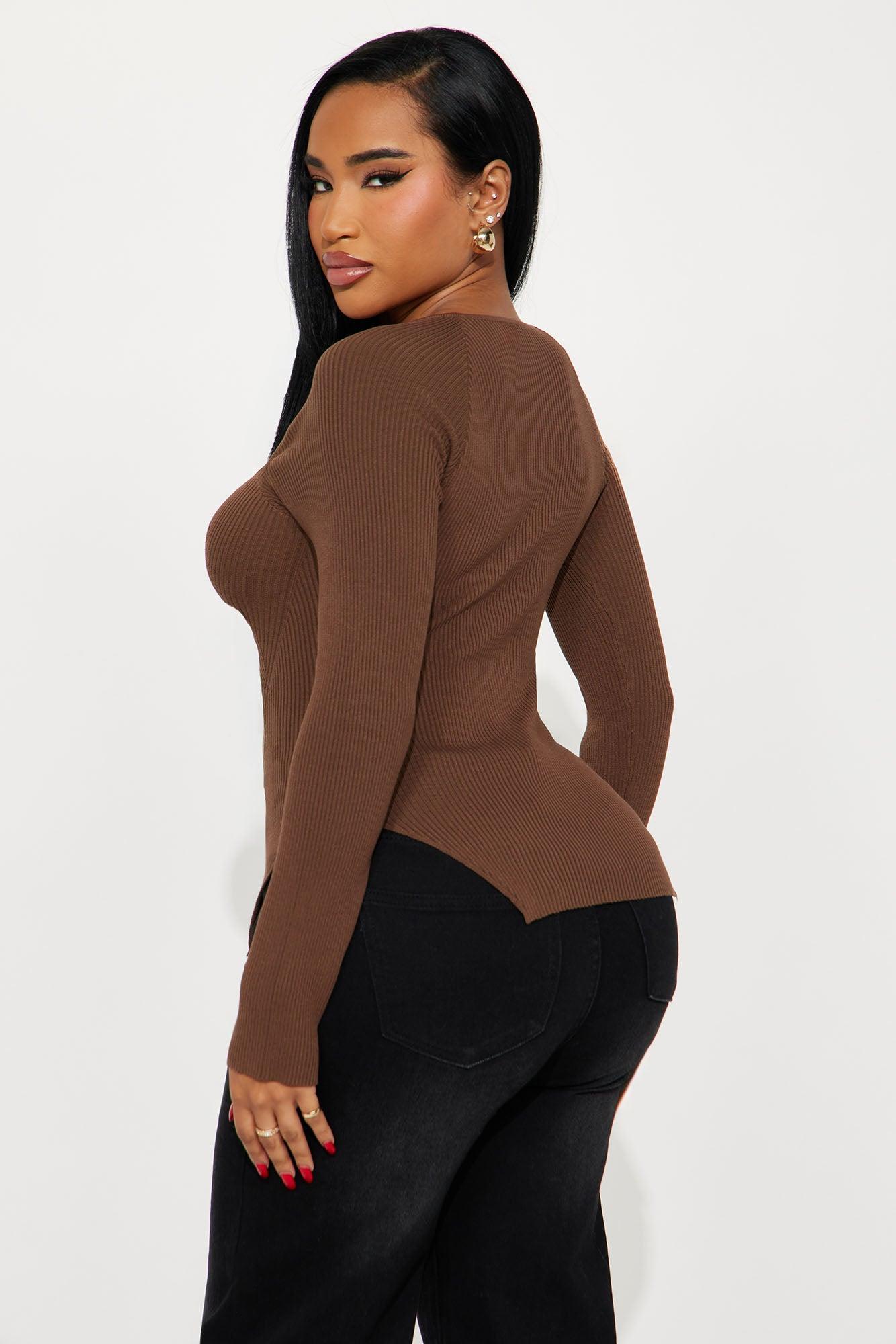 Eyes Around Sweater - Brown Product Image