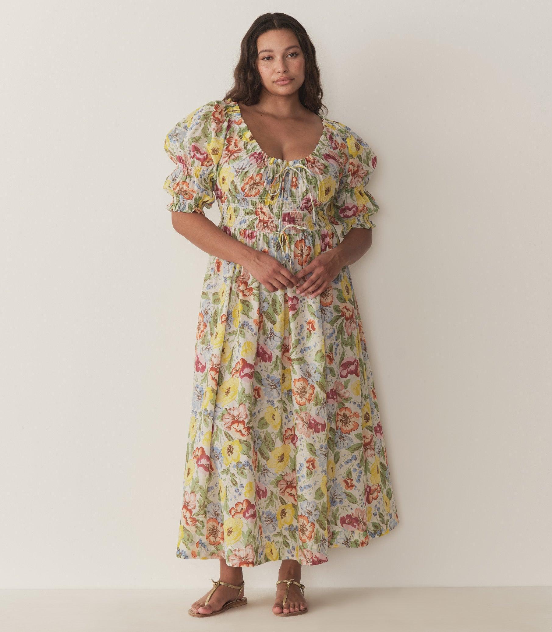 ISCHIA DRESS -- BLANC ANEMONE BLOOM Product Image