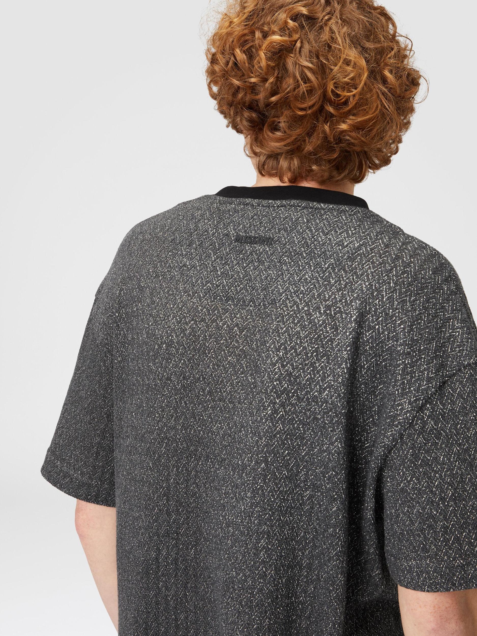 Lamé zig zag cotton and viscose T-shirt Product Image