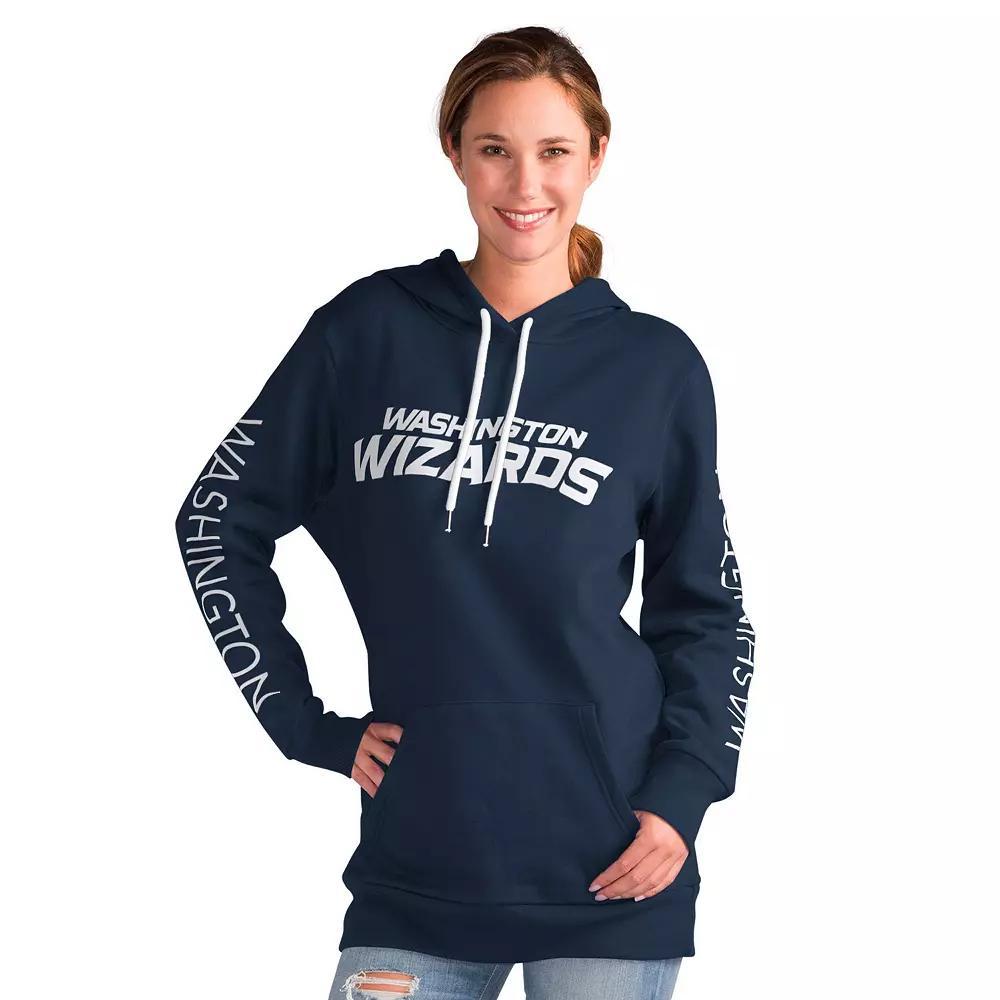 Women's G-III 4Her by Carl Banks Navy Washington Wizards Base Coach Pullover Hoodie, Size: 2XL, Wiz Blue Product Image
