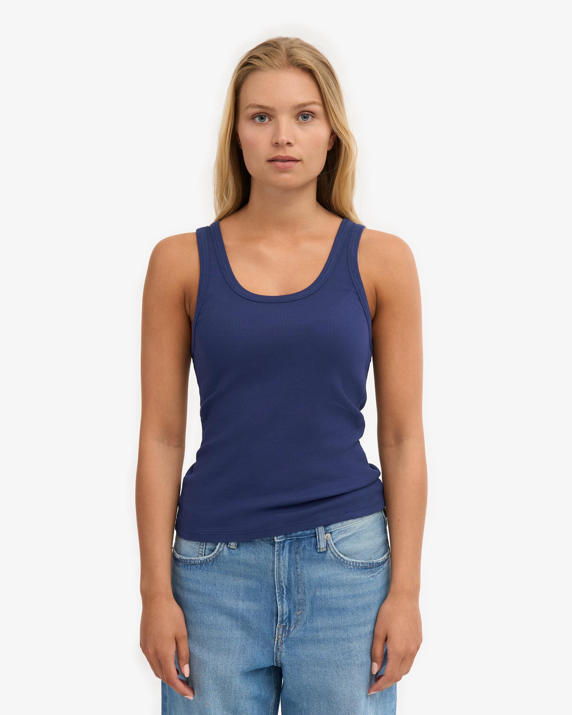 Women Organic Rib Tank Top - Coffee Brown Product Image