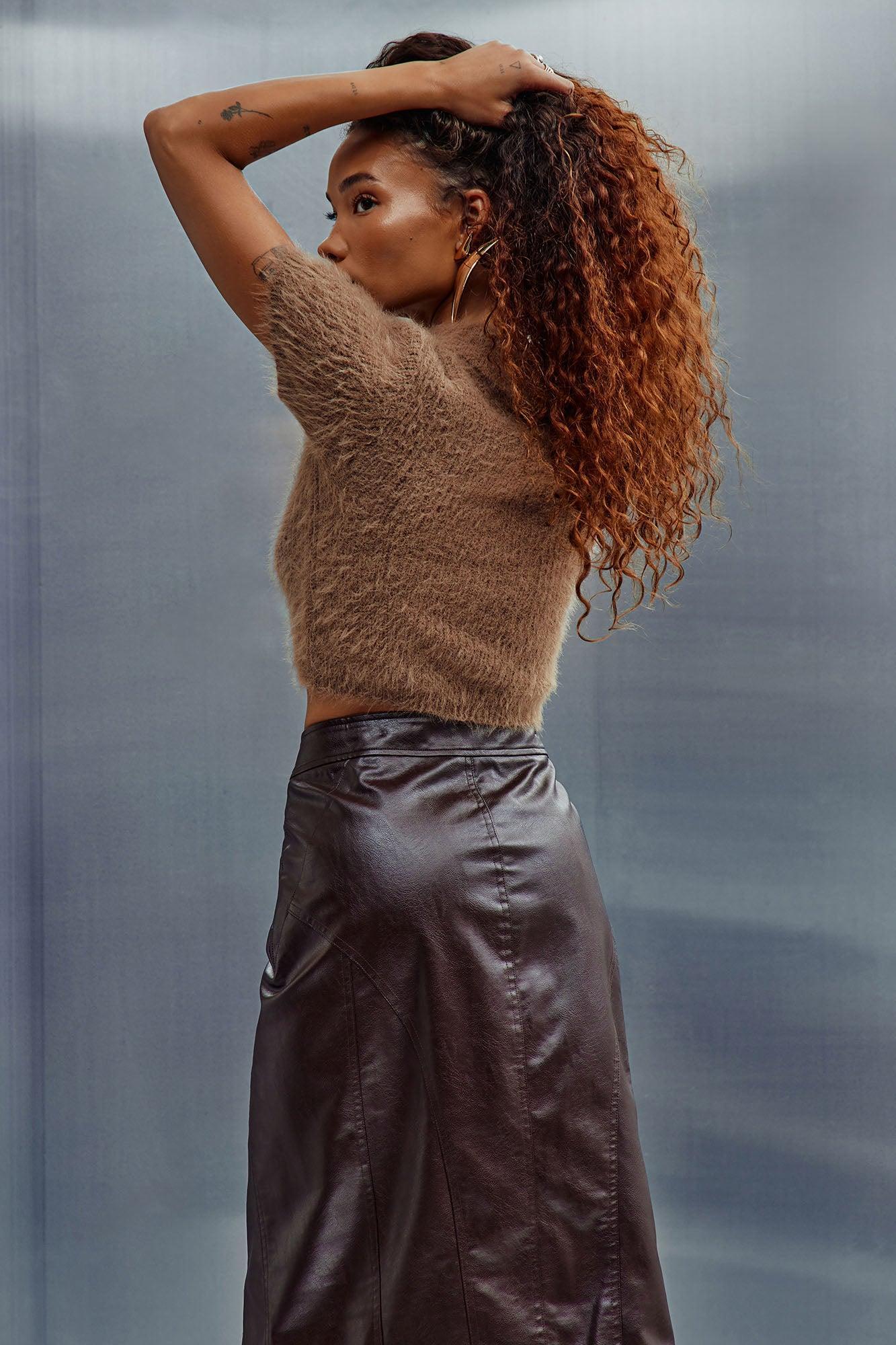 After Brunch Polo Sweater - Mocha Product Image