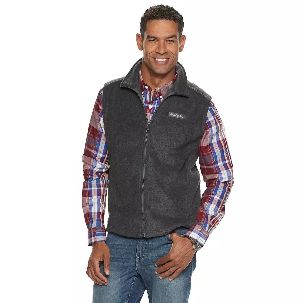 Mens Columbia Steens Mountain Fleece Vest Grey Heather Product Image