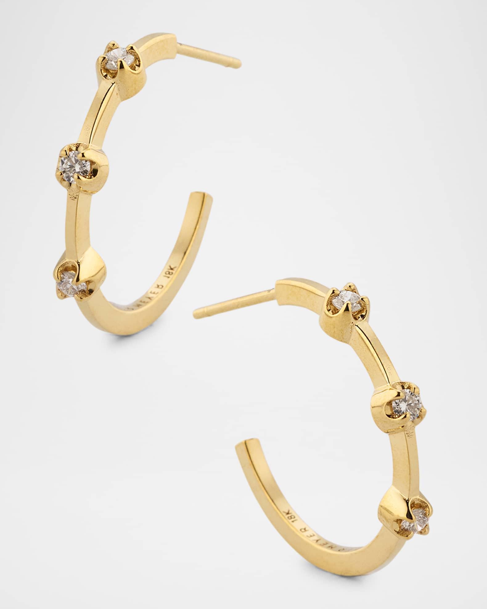 Small Diamond Hoop Earrings Product Image