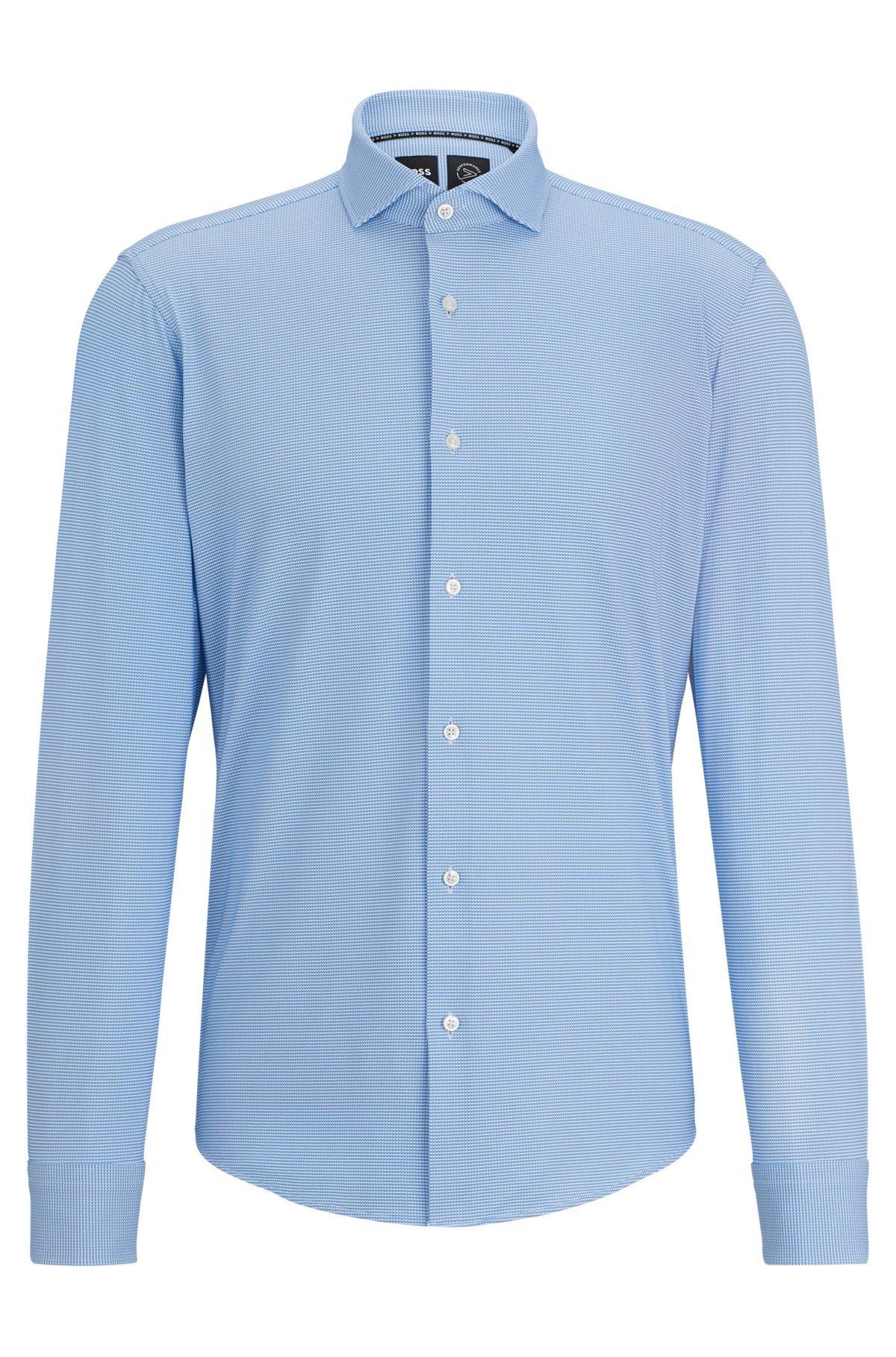 Regular-fit shirt in structured performance-stretch material Product Image