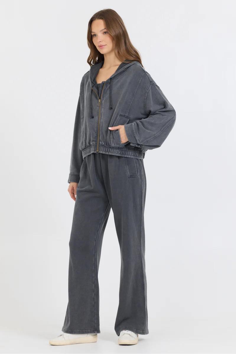 Garment Dyed Zip Up Hoodie Product Image