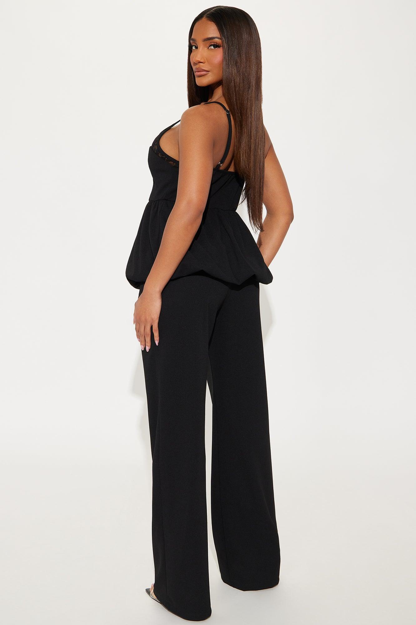 Mabel Peplum Pant Set - Black Product Image