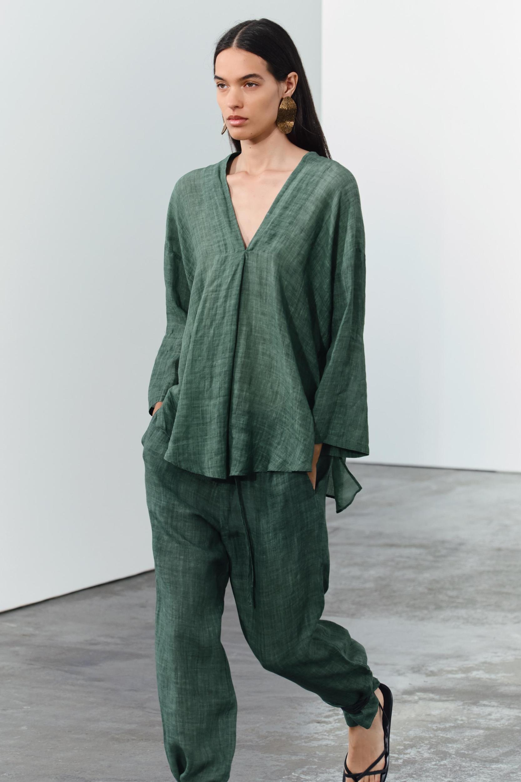 100% RAMIE PAJAMA PANTS ZW COLLECTION Product Image