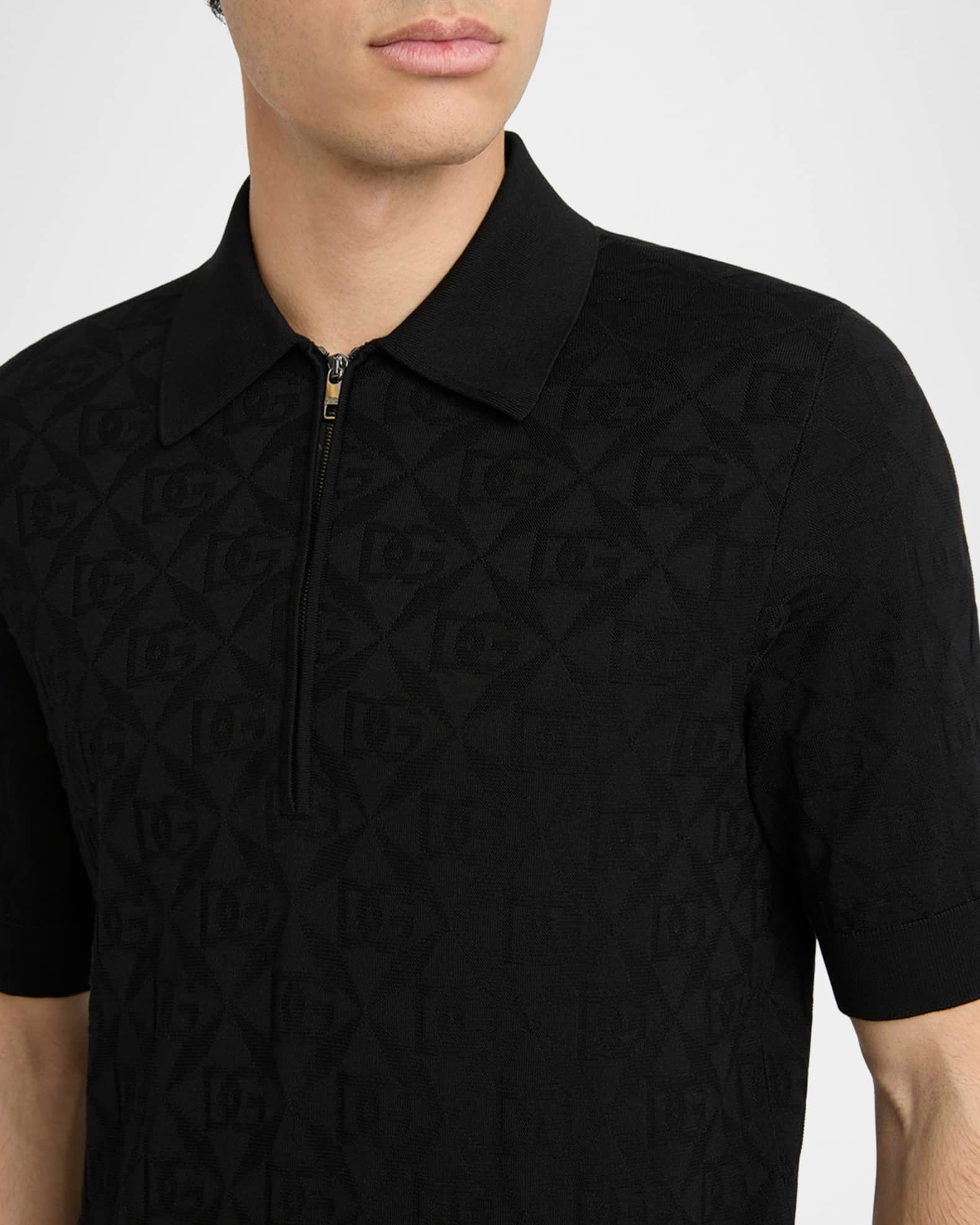 Men's DG Jacquard Quarter-Zip Polo Shirt Product Image