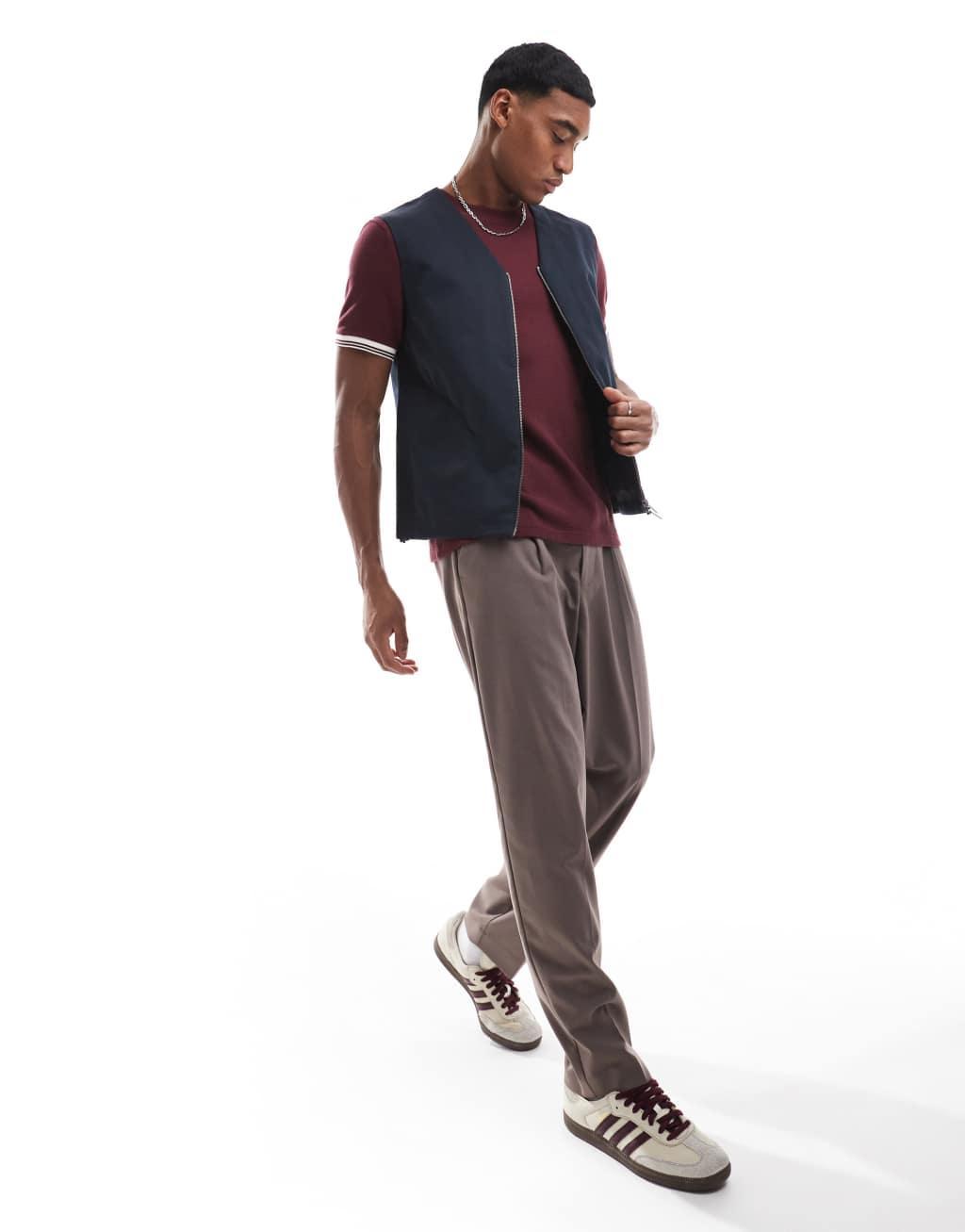 Scalpers Icon Path Vest In Navy   Product Image