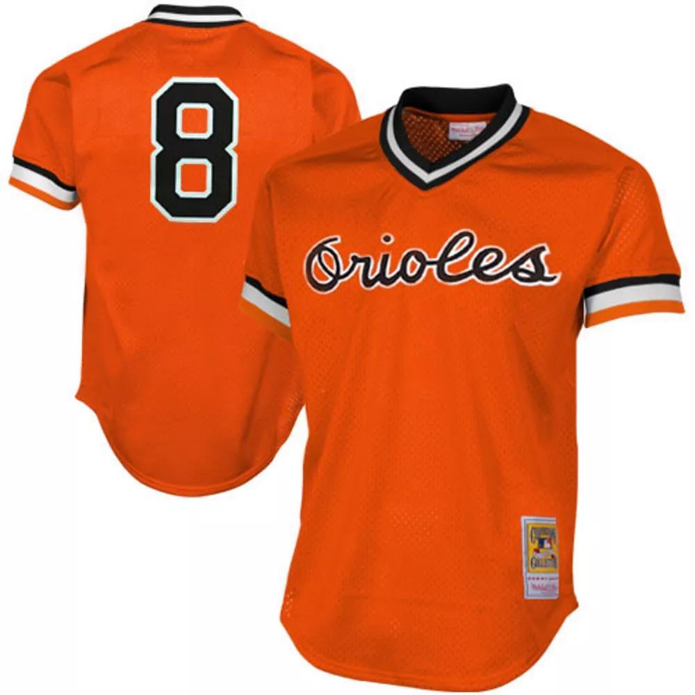 Men's Mitchell & Ness Cal Ripken Jr Orange Baltimore Orioles 1988 Authentic Cooperstown Collection Mesh Batting Practice Jersey, Size: Medium Product Image