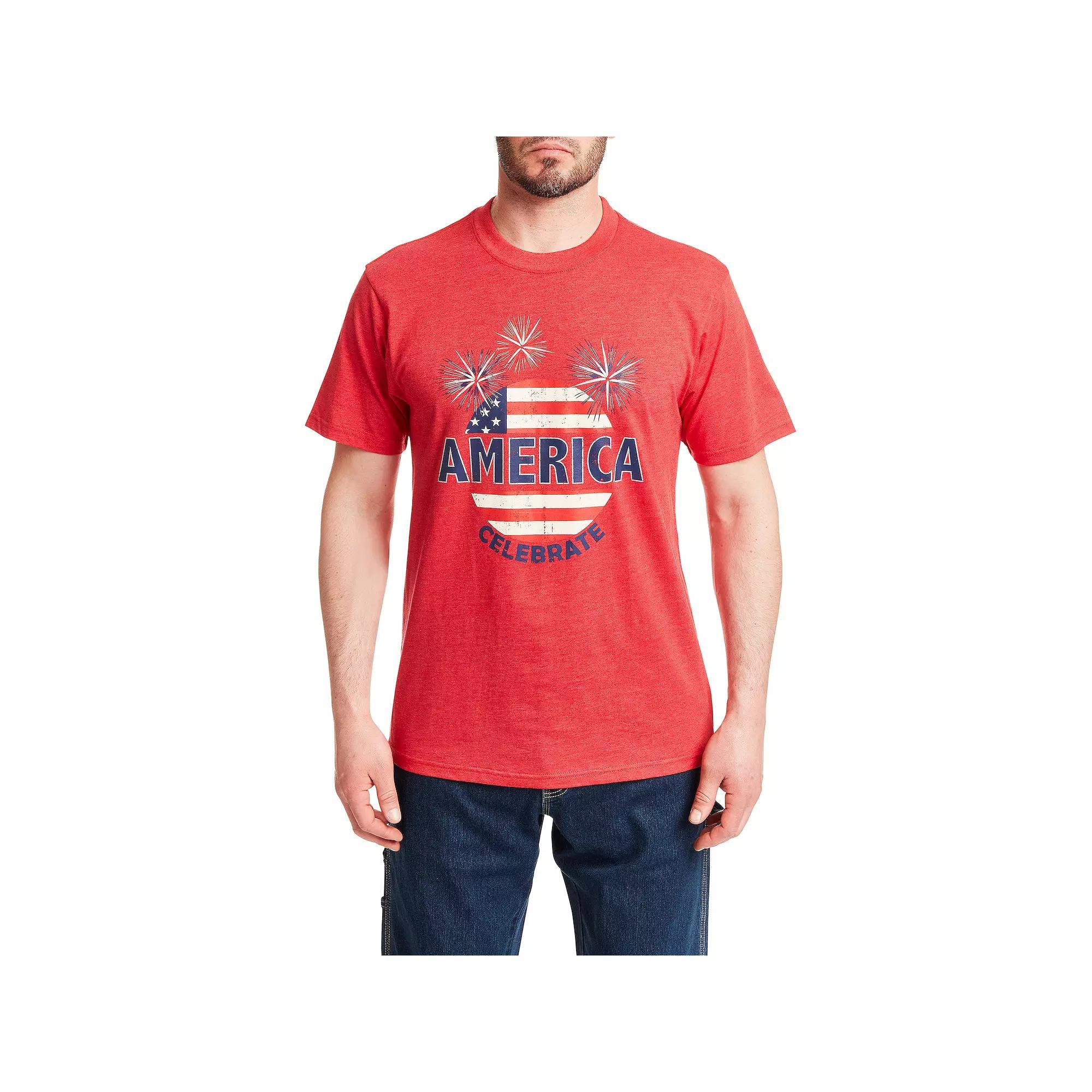 Mens Smiths Workwear Patriotic Tee Grey Gray 419 Product Image