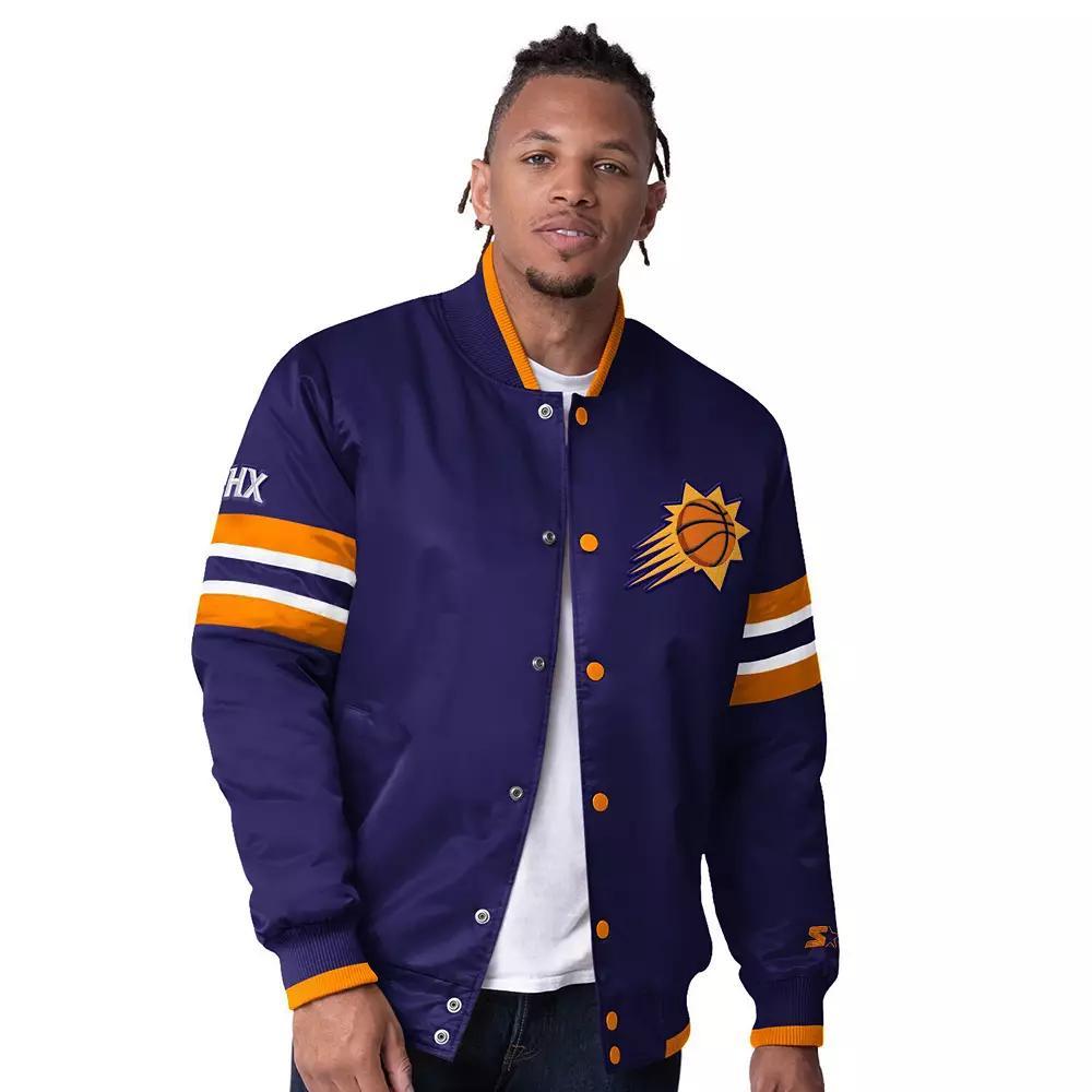 Men's Starter Purple Phoenix Suns Scout Varsity Satin Full-Snap Jacket, Size: Large, Phx Purple Product Image