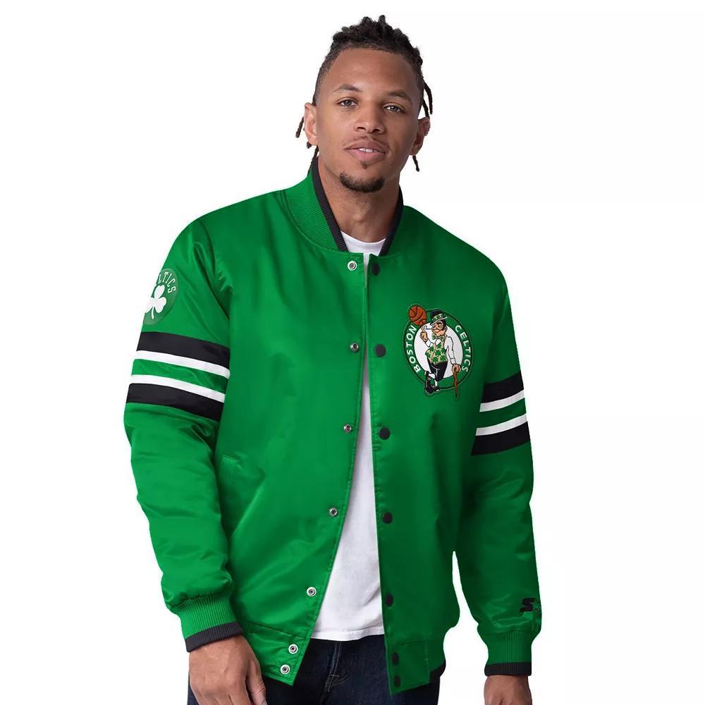 Men's Starter Red Portland Trail Blazers Scout Varsity Satin Full-Snap Jacket, Size: Medium Product Image