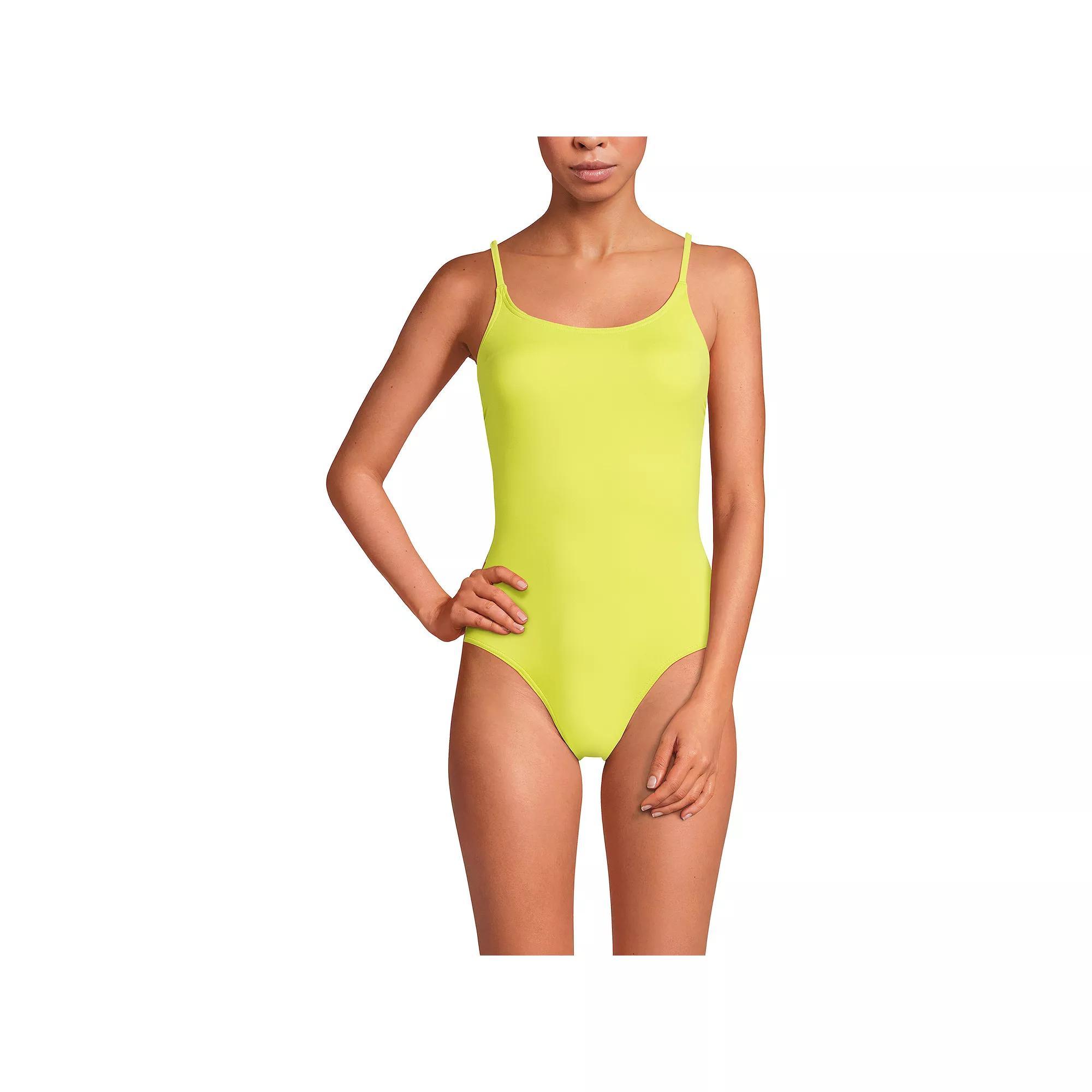 Women's Lands' End Chlorine Resistant Tugless One-Piece Swimsuit, Size: 18, Black Product Image