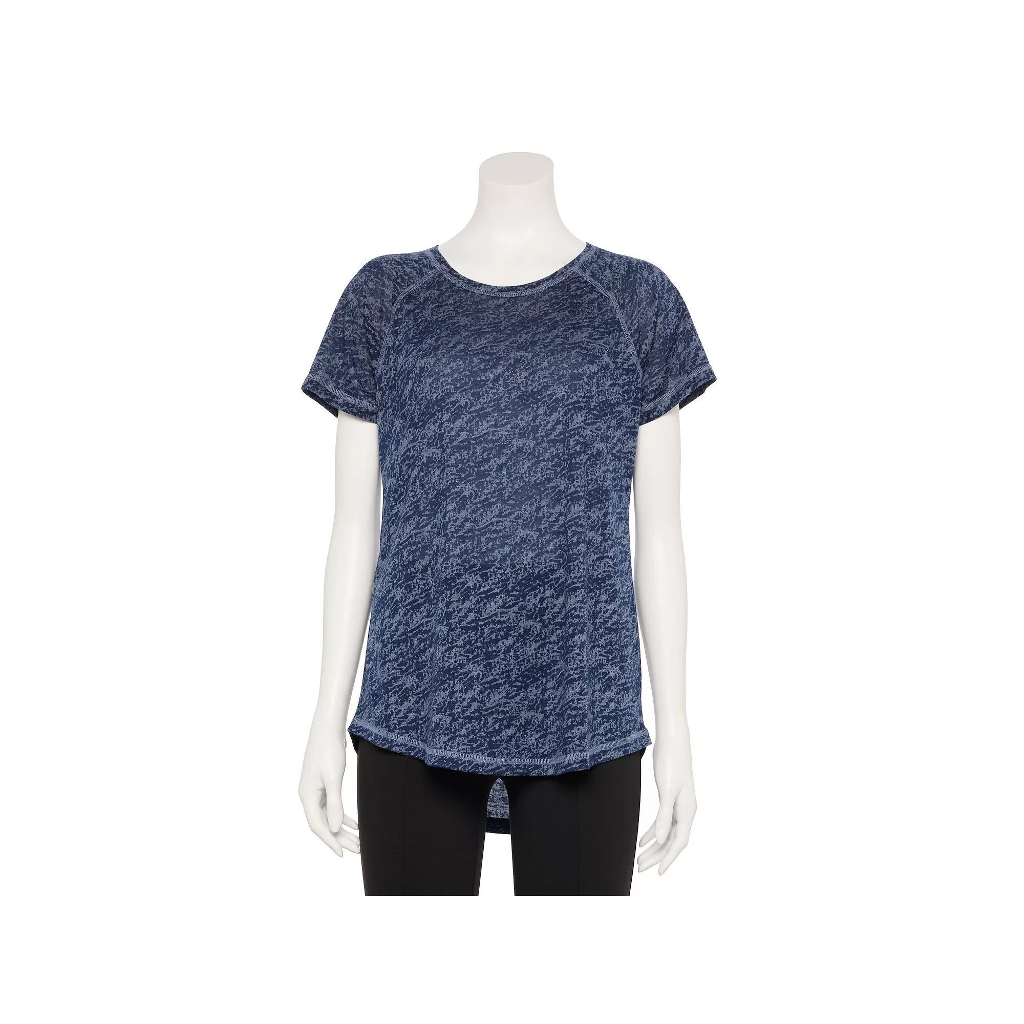 Women's Tek Gear® Core Raglan Tee, Size: Medium, Blue Burnout Product Image