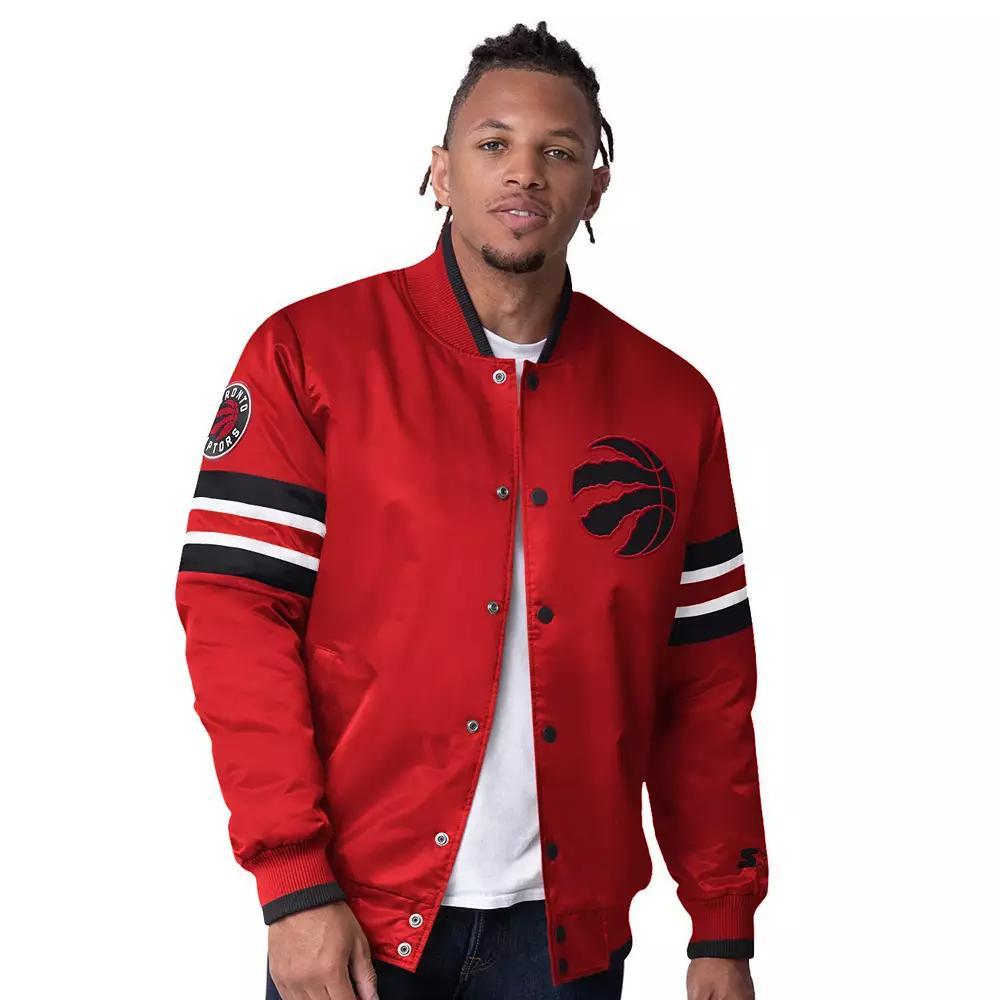 Men's Starter Red Chicago Bulls Scout Varsity Satin Full-Snap Jacket, Size: Small Product Image
