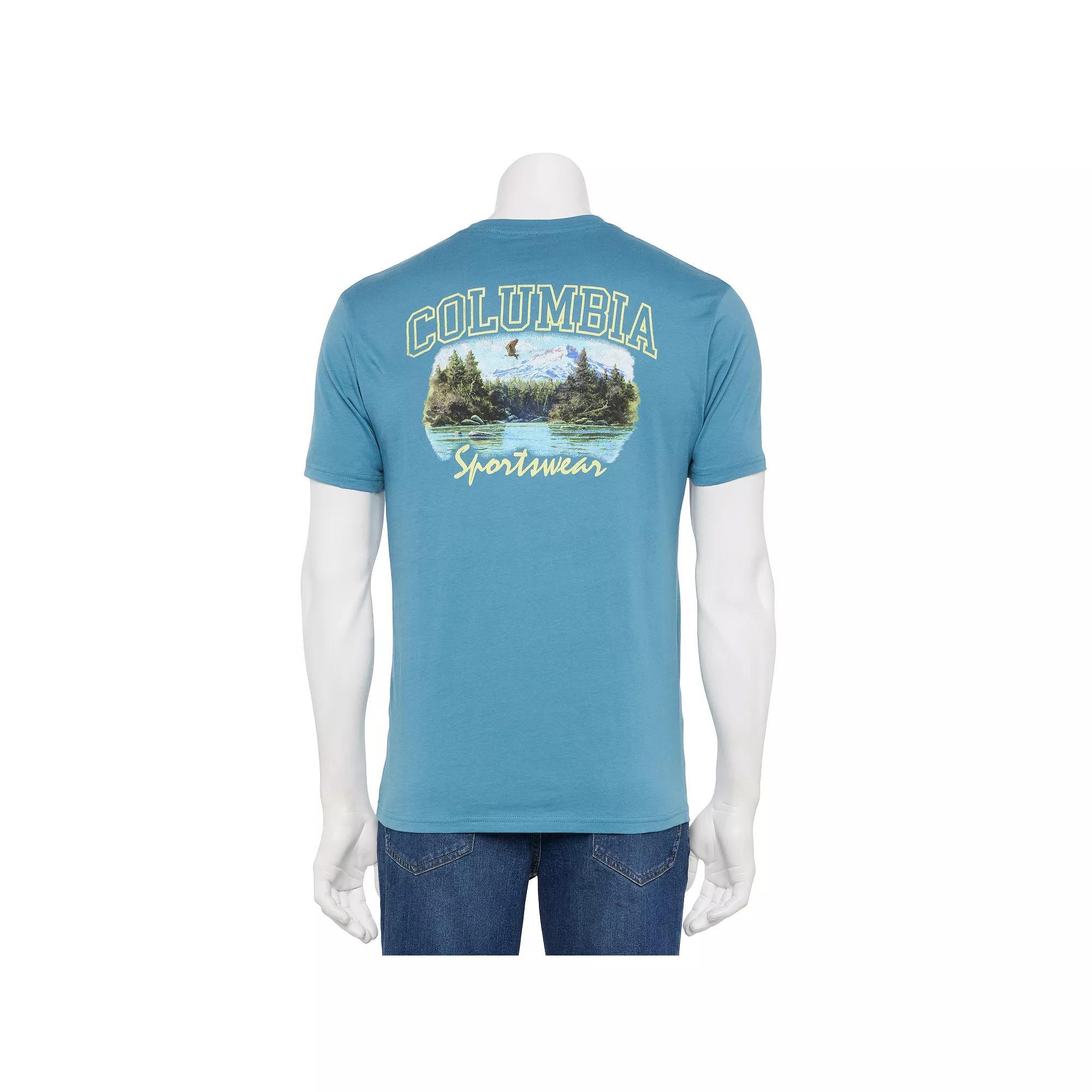 Men's Columbia Short Sleeve Chest Graphic Tee, Size: Small, Black Product Image