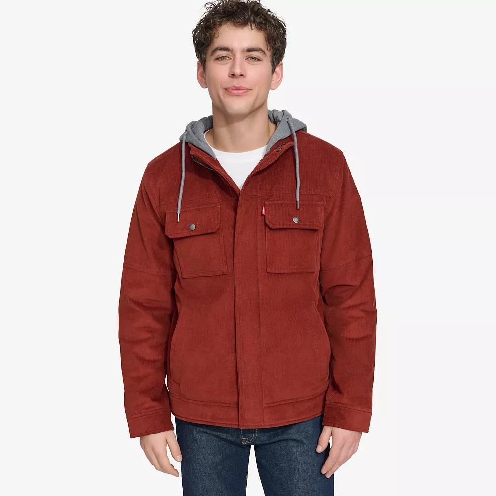 Mens Levis Hooded Corduroy Shacket Blue Product Image