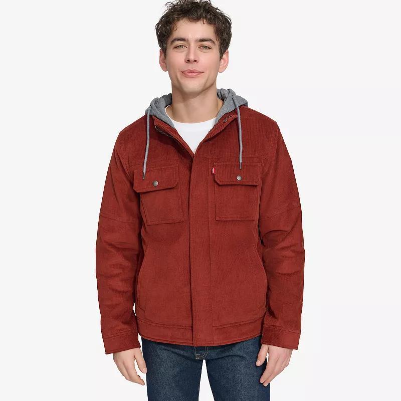 Mens Levis Hooded Corduroy Shacket Blue Product Image