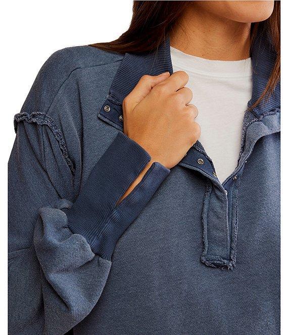 Free People We The Free Camden Henley Collar Neck Long Sleeve Sweatshirt Product Image