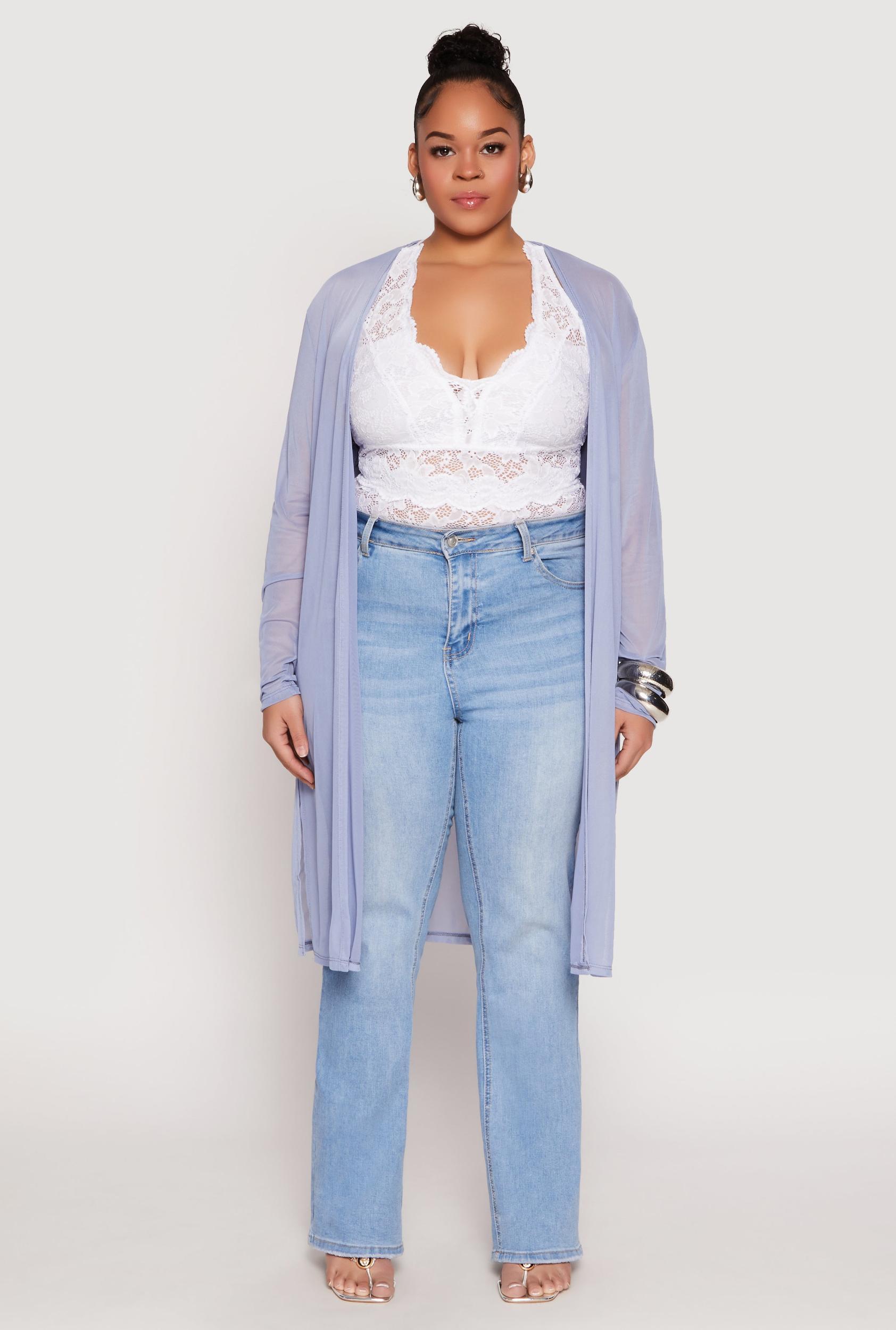 Womens Plus Size Mesh Duster Product Image