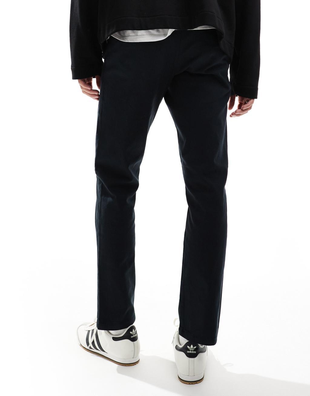 ASOS DESIGN slim chinos in black Product Image