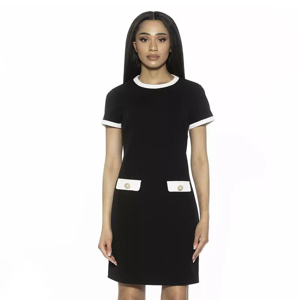 Women's ALEXIA ADMOR Carys Crewneck Shift Dress, Size: Medium, Pink Product Image