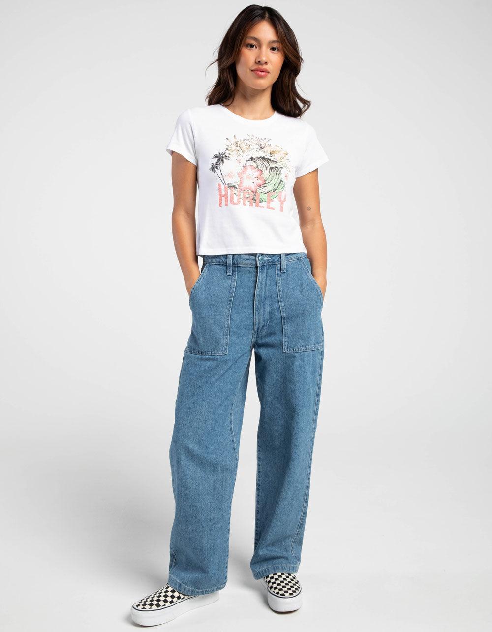 HURLEY Highland Tropics Womens Baby Tee - WHITE Product Image