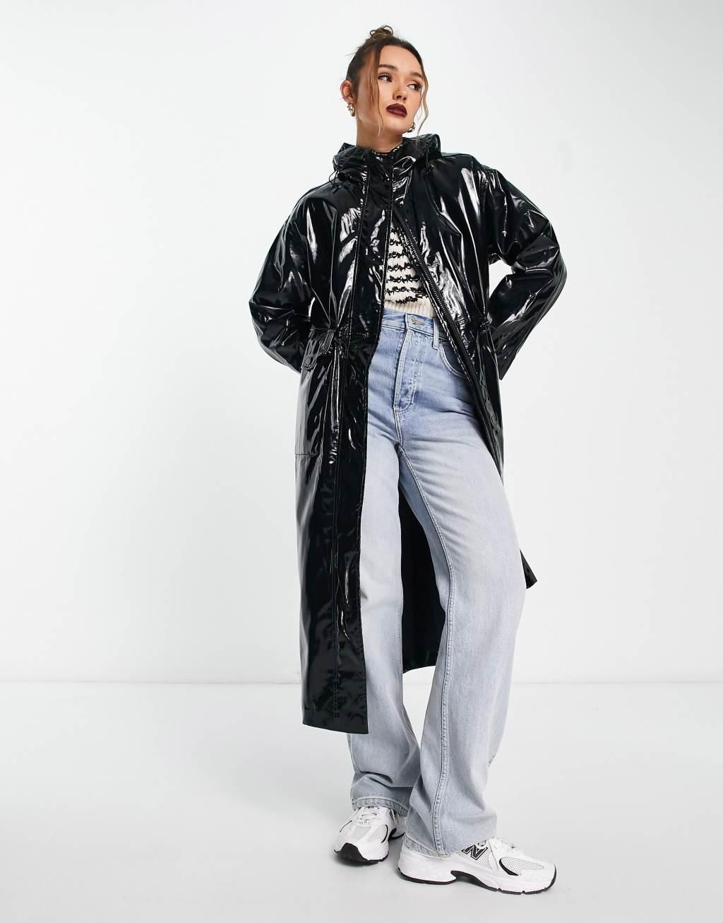 Mango vinyl parka jacket Product Image