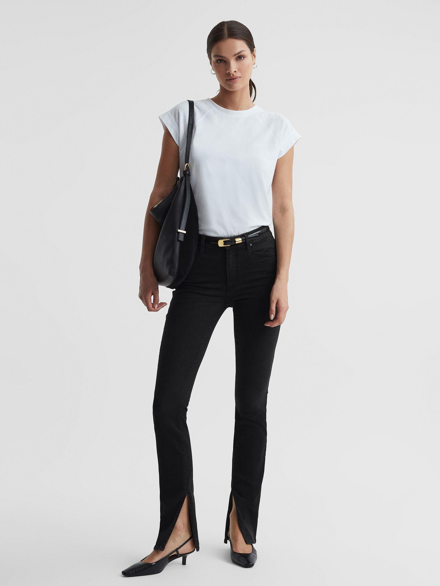 Paige Slim Fit Split Hem Jeans in Slater Product Image