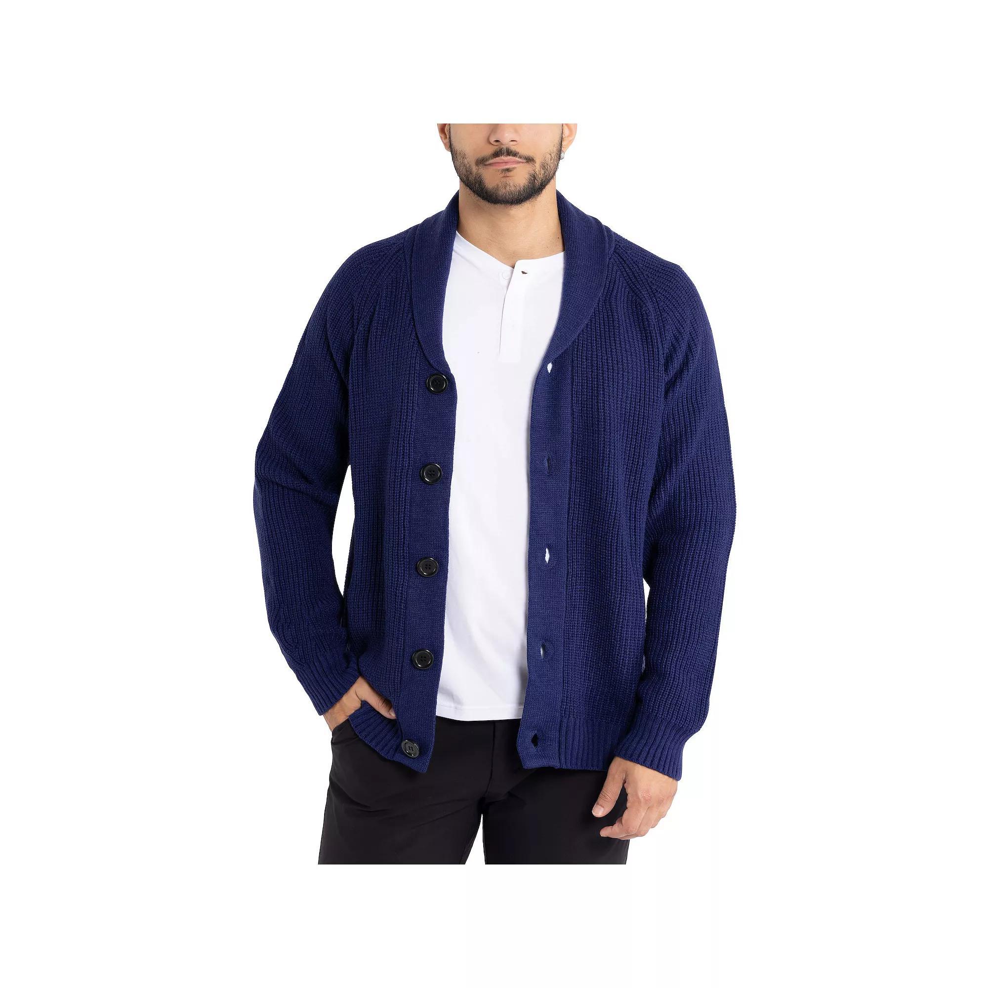 Men's Xray Shawl-Collar Knitted Cardigan Sweater, Size: Medium, Red Product Image