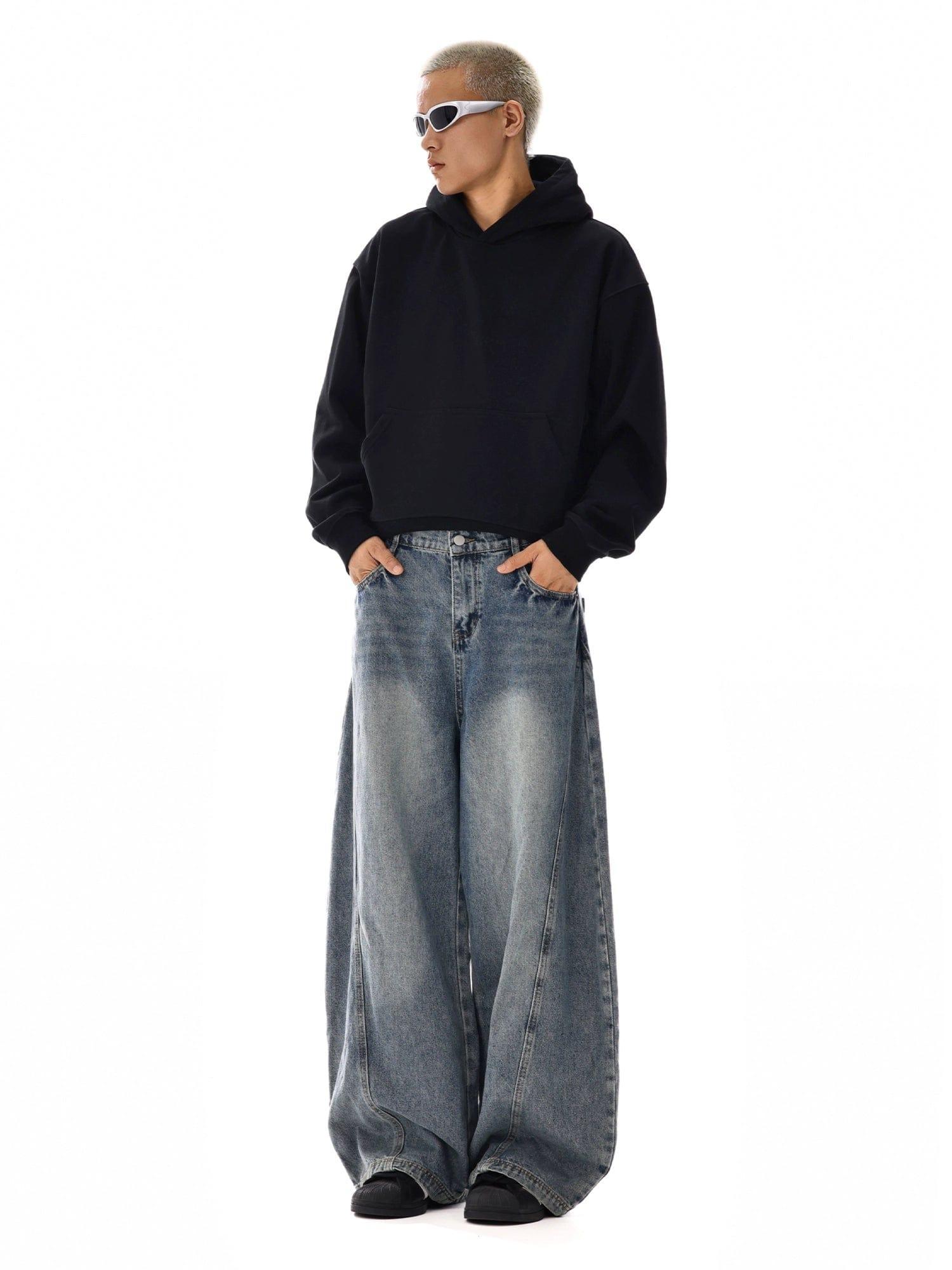 RT No. 12116 RECONSTRUCTED BLUE DENIM SCIMITAR JEANS Product Image